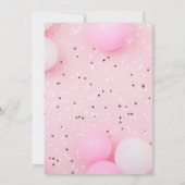 Meisjes Roze Verjaardagsfeest Kaart (Achterkant)