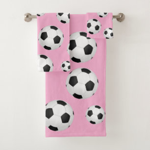 Meisjes roze voetbal bal handdoek