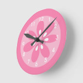 Meisjes roze wandklok ronde klok (Hoek)