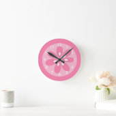 Meisjes roze wandklok ronde klok (Huis)