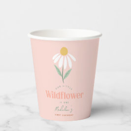 Meisjes Roze Wildflower Daisy Kids Verjaardag Papieren Bekers