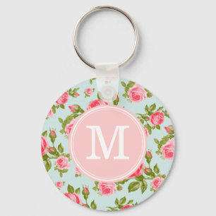 Meisjes  Rozen Floral Monogram Sleutelhanger