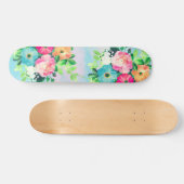 Meisjes  Rozen Floral Waterverf Verf Skateboard (Horizontaal)
