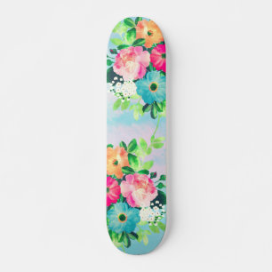 Meisjes  Rozen Floral Waterverf Verf Skateboard