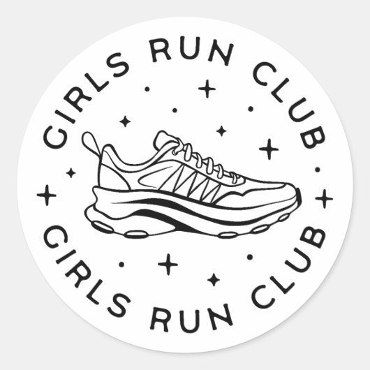 Meisjes runnen club ronde sticker (Voorkant)