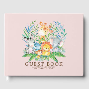 Meisjes Safari Oerwoud Baby shower gastenboek