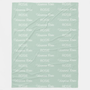 Meisjes Sage Groene Persoonlijke Script Naam Fleece Deken