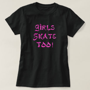 Meisjes Schaats ook! Zwart Shirt met roze
