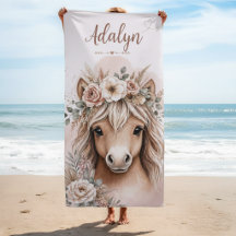 Meisjes Schattig Boho Paard Gepersonaliseerde Naam