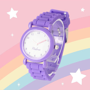 Meisjes Schattig Modern Paars Stijlvolle Aangepast Horloge