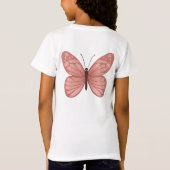 Meisjes Schattig Roze Vlinder T-shirt (Achterkant)