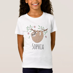 Meisjes Schattige en Modern Bloemenluiaard Dier en T-shirt