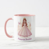 Meisjes Schattige gepersonaliseerde Princess Spark Mok (Links)
