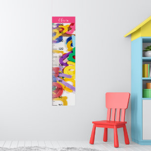Meisjes Schattige Kleurrijk Alfabet Groeikaart Met Poster
