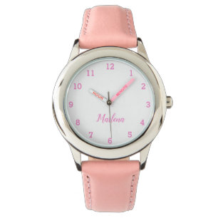 Meisjes Schattige Modern Roze Stijlvolle Aangepast Horloge
