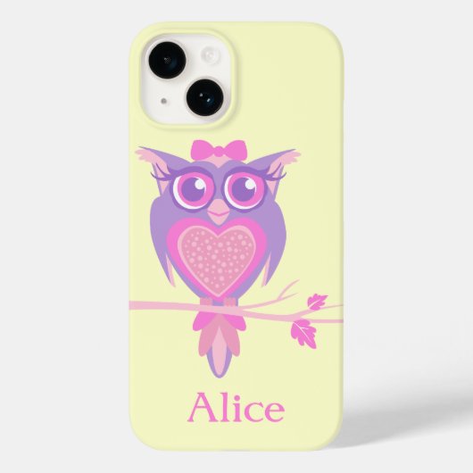 Meisjes schattige paarse gele naam Case-Mate iPhone case (Achterkant)