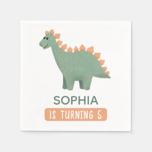 Meisjes Schattige Roze Dinosaurus Kinder Dino Verj Servet