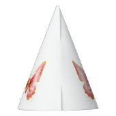 Meisjes Schattige Roze Vlinder 1e Verjaardag Feesthoedjes (Achterkant)