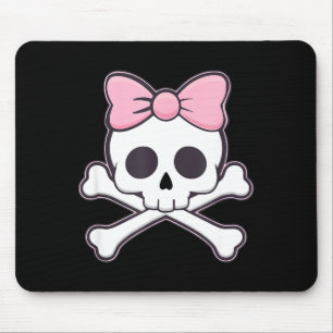 Meisjes Schattige Schedel Met Roze Strik Kawaii Go Muismat