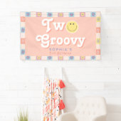 Meisjes Schattige Twee Groovy Boho 2e verjaardag Spandoek (Insitu)