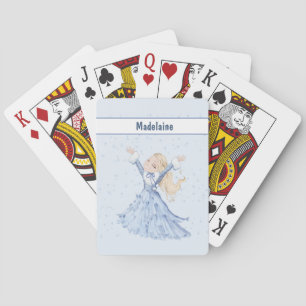 Meisjes Schattige Winterprinses Pokerkaarten
