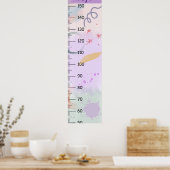 Meisjes Schattigee Abstracte Groei Grafiek Metrisc Poster (Keuken)