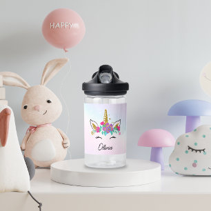 Meisjes Schattigee Eenhoorn en Waterverf Regenboog Waterfles