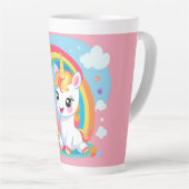 Meisje's Schattigee Eenhoorn Rainbow Aangepaste Na Latte Mok (Rechterhoek)