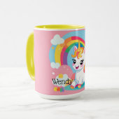 Meisje's Schattigee Eenhoorn Rainbow Aangepaste Na Mok (Voorkant links)