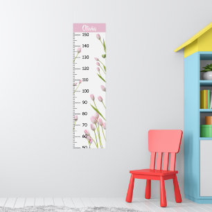 Meisjes Schattigee Tulp Groei Grafiek Metrisch Poster