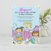 Meisjes Slapepover Gedekte uitnodiging van de Birt (Staand voorkant)