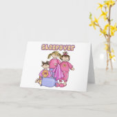 Meisjes Sleepover Kaart (Gele Bloem)