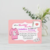 Meisjes Slumber Birthday Party, Sleepover Pajama Kaart (Staand voorkant)