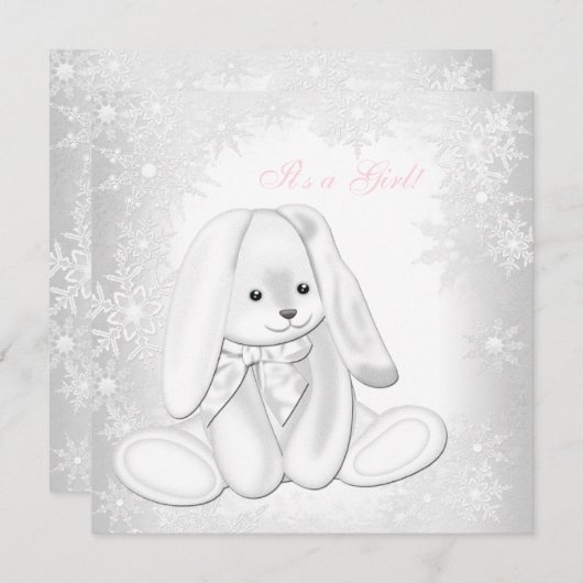 Meisjes Sneeuwvlok Winter Wonderland Baby shower Kaart (Voorkant / Achterkant)