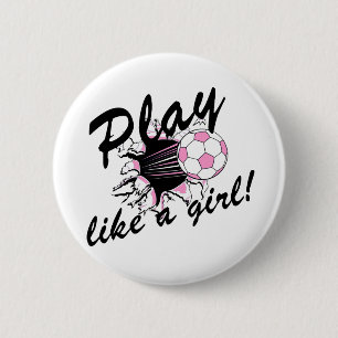 Meisjes Soccer T-shirts en Gifts. Ronde Button 5,7 Cm