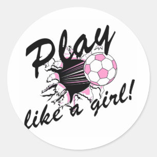 Meisjes Soccer T-shirts en Gifts. Ronde Sticker