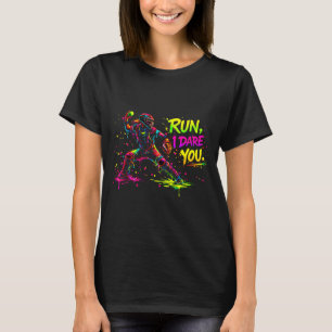 Meisjes softbal catcher grafisch vette kleur spat t-shirt