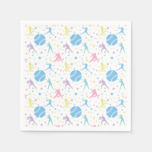 Meisjes Softbal Speler Sterren Servet