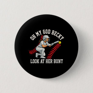 Meisjes Softbal Speler Stomp Straf Kijk naar haar Ronde Button 5,7 Cm