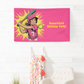 Meisjes Softbal Verjaardagsfeest Spandoek (Insitu)