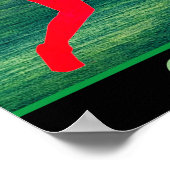 Meisjes Softball Batter op groen Poster (Hoek)