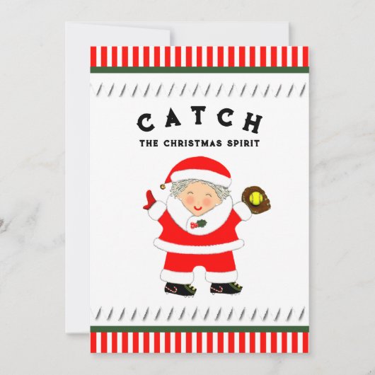 Meisjes Softball Kerstmis Feestdagenkaart (Voorkant)