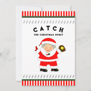 Meisjes Softball Kerstmis Feestdagenkaart