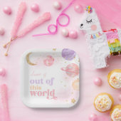 Meisje's Space Party Borden Papieren Bordje (Feest)