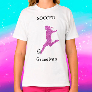 Meisjes Sparkly Soccer Player T-Shirt