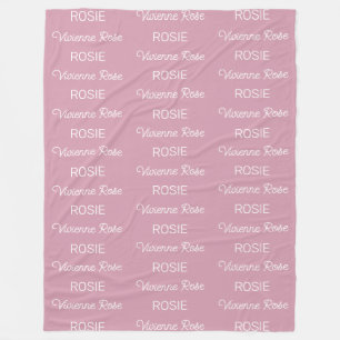 Meisjes Stof Roze Persoonlijke Script Naam Fleece Deken