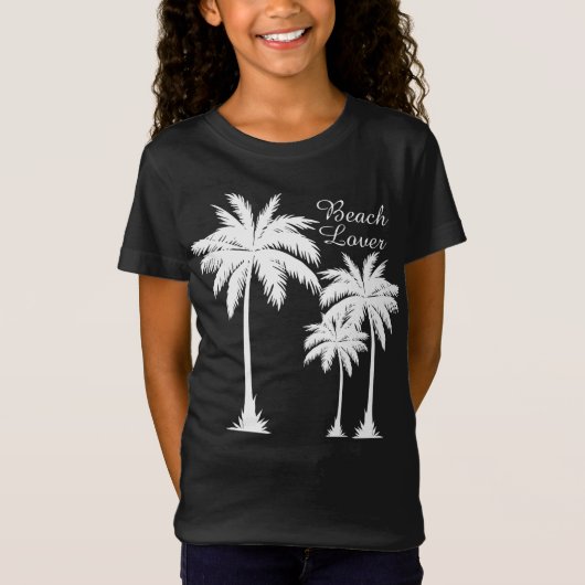 Meisjes Strand Lover Tropisch T-shirt (Voorkant)