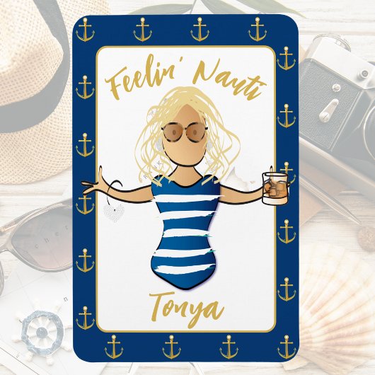 Meisjes Strand Weekend voor Haar Grappige Vakantie Magneet