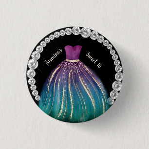 Meisjes Sweet 16 Ombre jurk en Rhinestones   Ronde Button 3,2 Cm