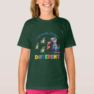 Meisjes T-shirt - Het is OK om anders te zijn 🦕💖